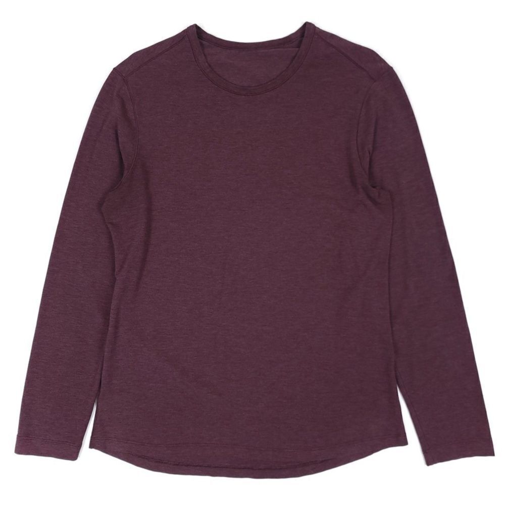 LULULEMON 5 Year Basic Long Sleeve Crew Tee Pima Heathered Dark Adobe Mens Small